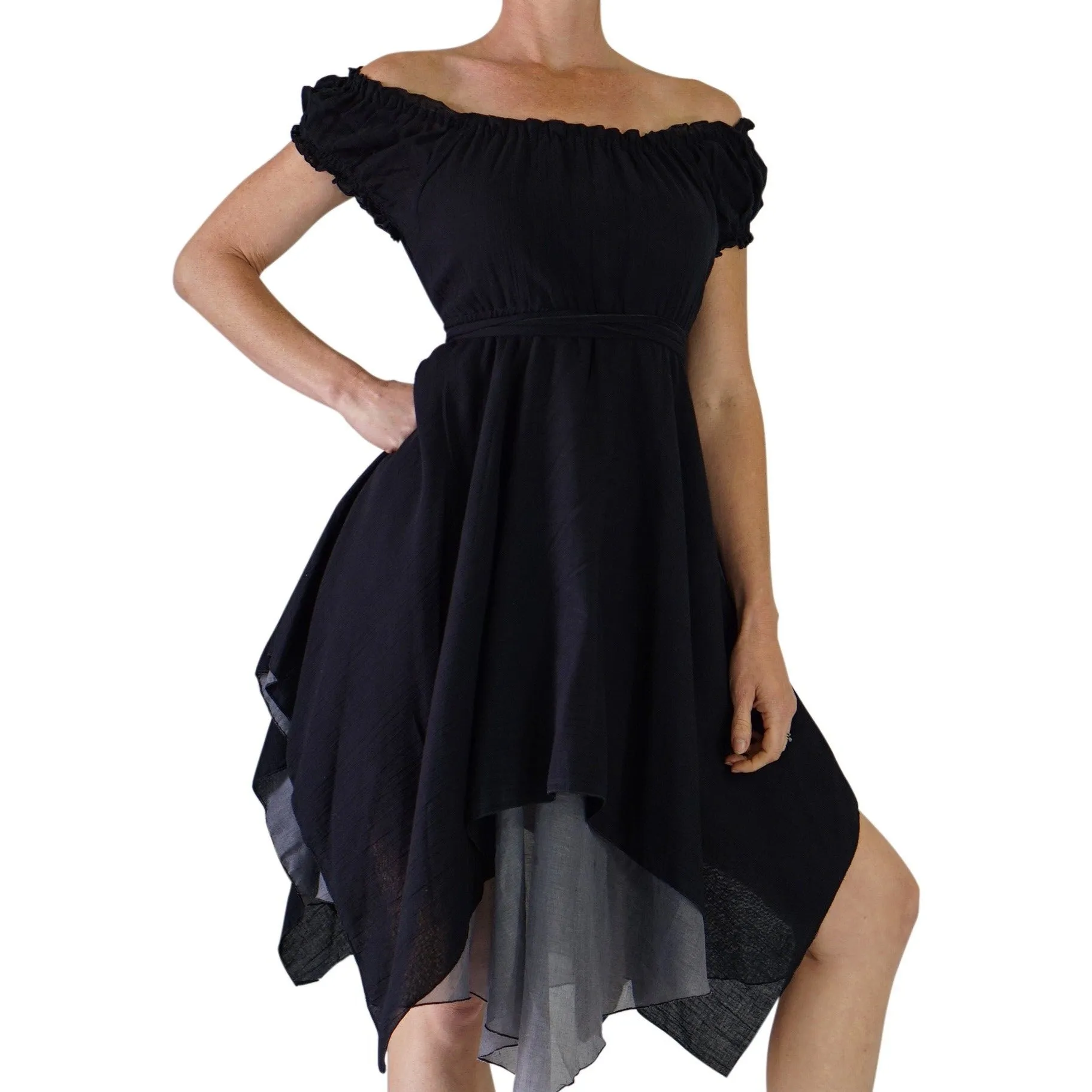 'Short Sleeve Dress' - Black