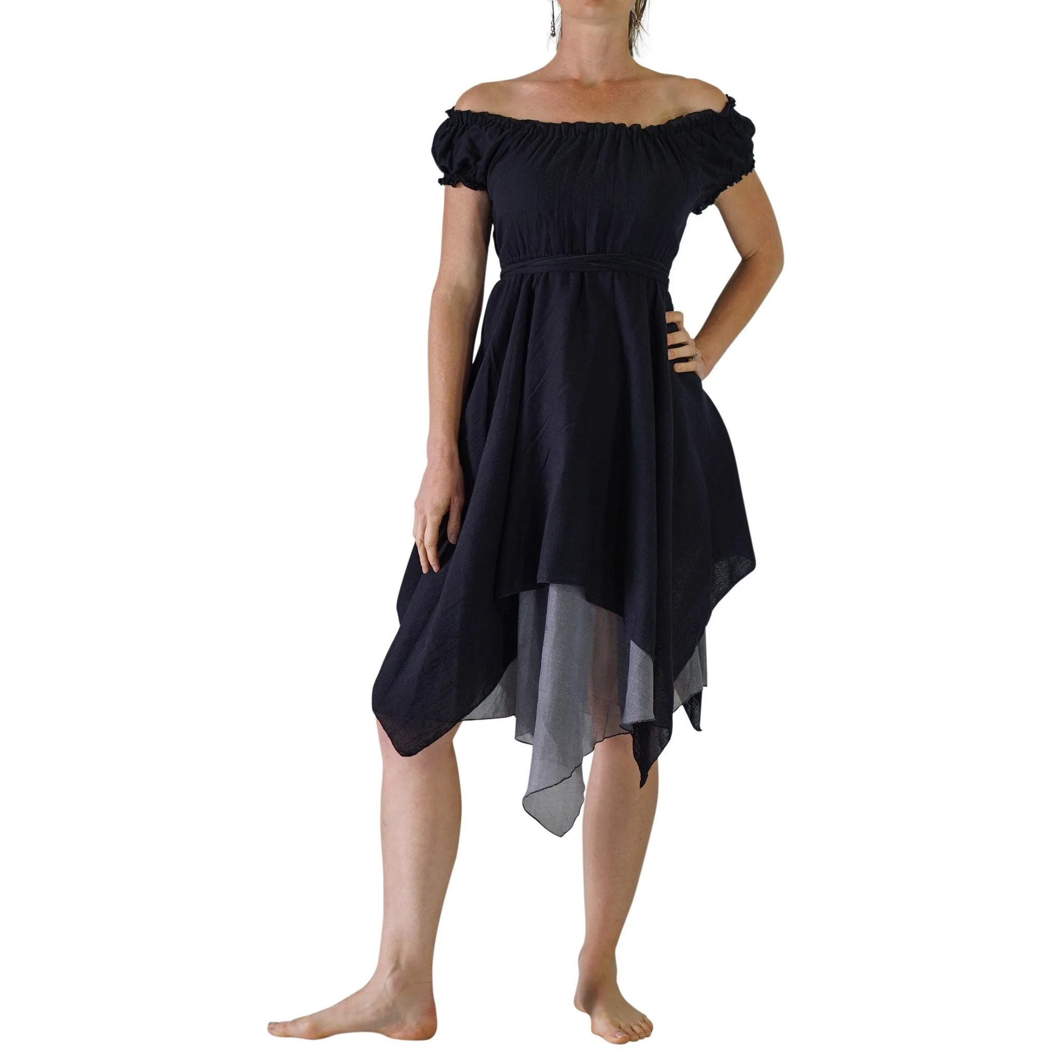 'Short Sleeve Dress' - Black