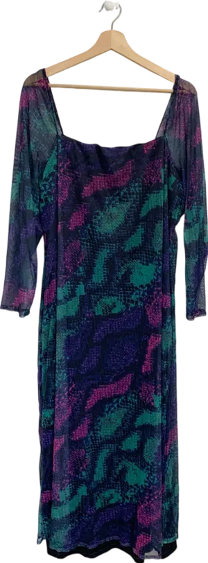 Simply Be Multicolour Snake Print Off-Shoulder Dress UK 24