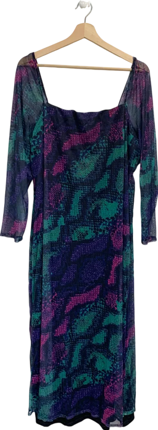 Simply Be Multicolour Snake Print Off-Shoulder Dress UK 24