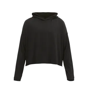 Soft Cropped Hoodie, Black