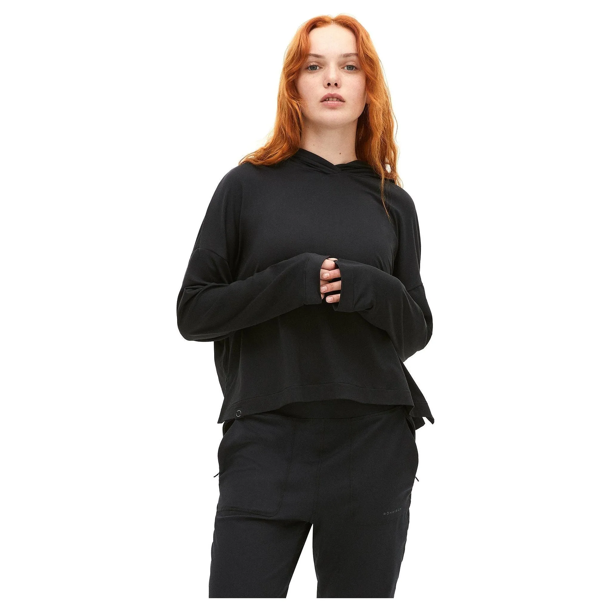 Soft Cropped Hoodie, Black