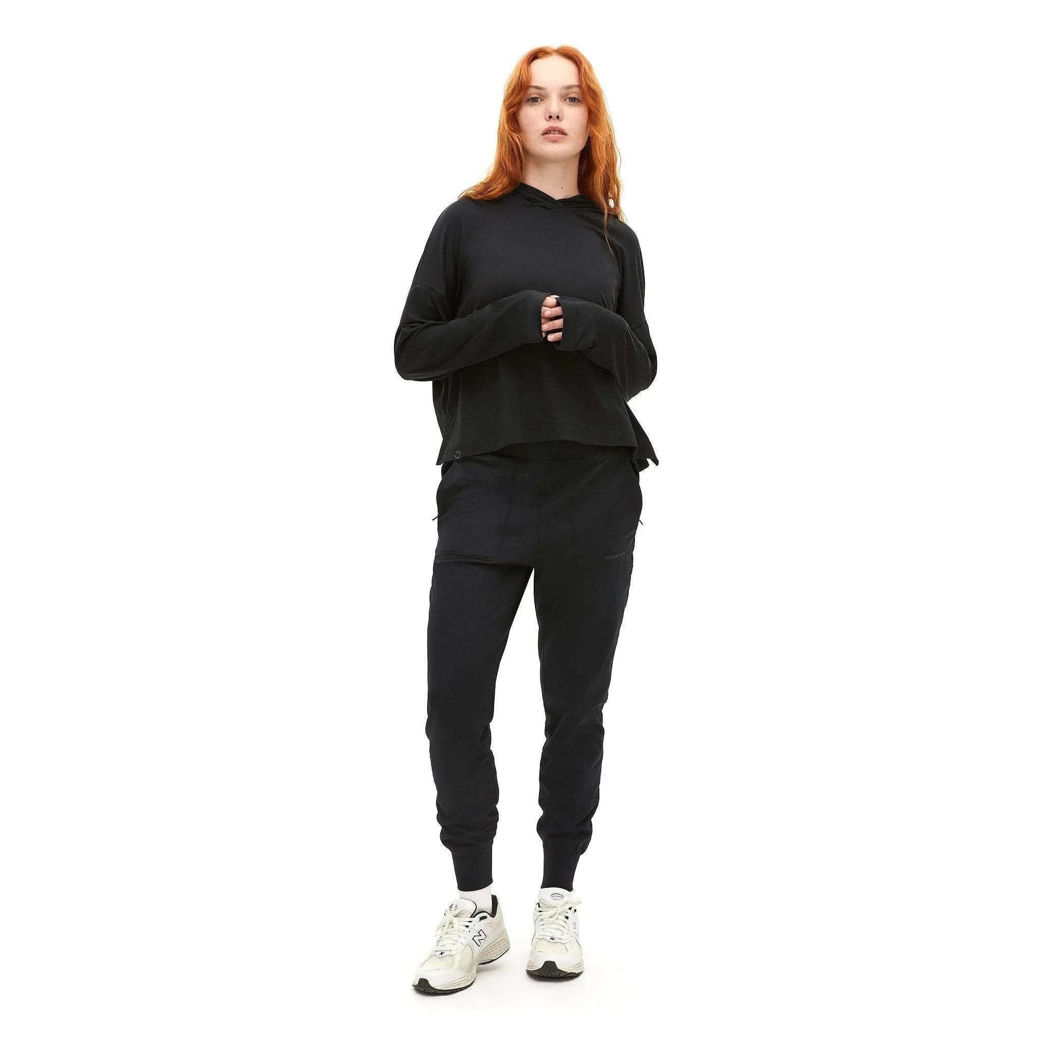 Soft Cropped Hoodie, Black
