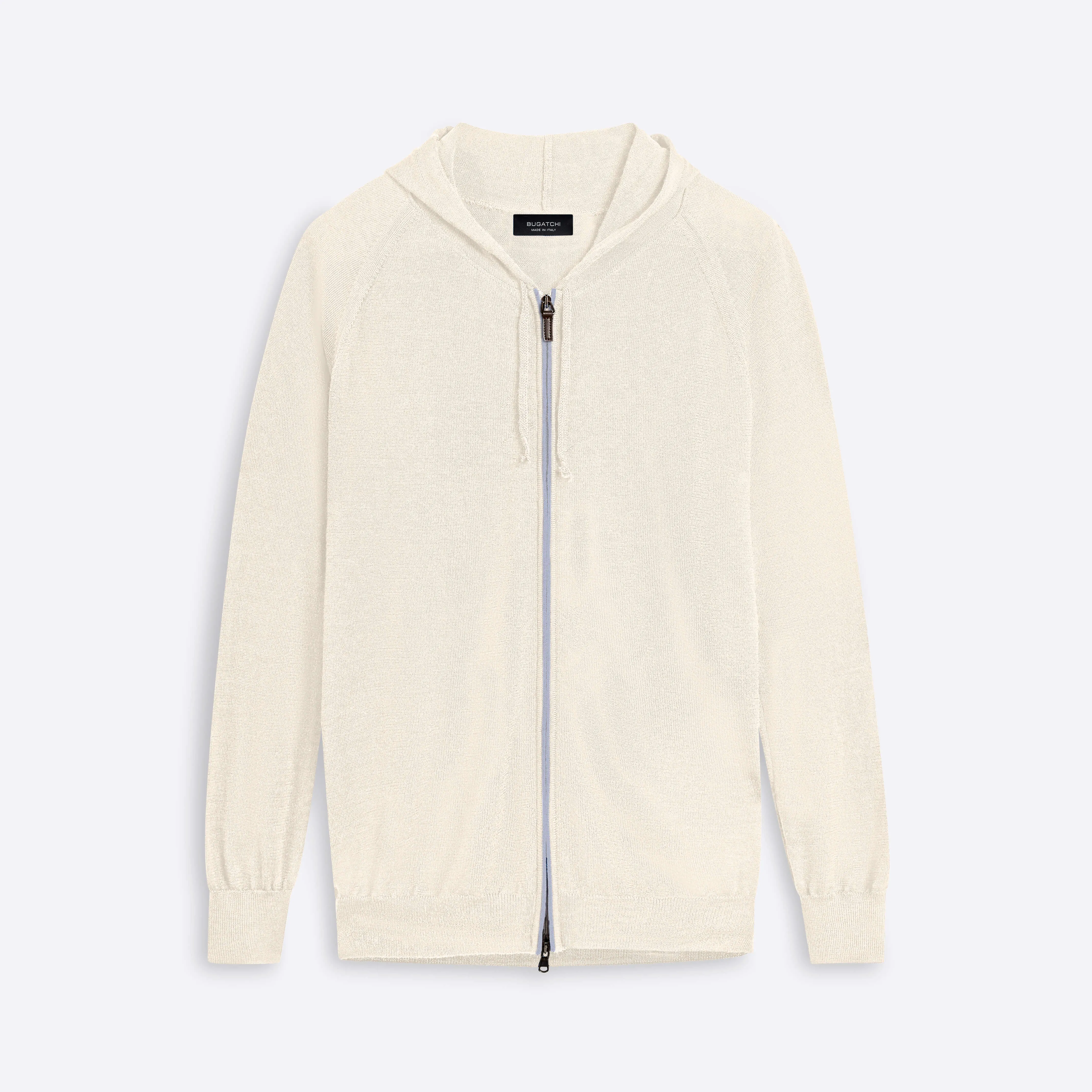 Solid Full Zip Sweater with Hood
