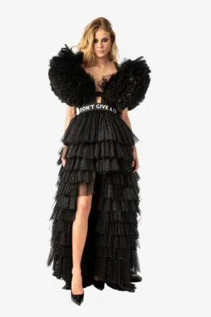 Sparkle Ostrich Hi-Lo Tulle Dress