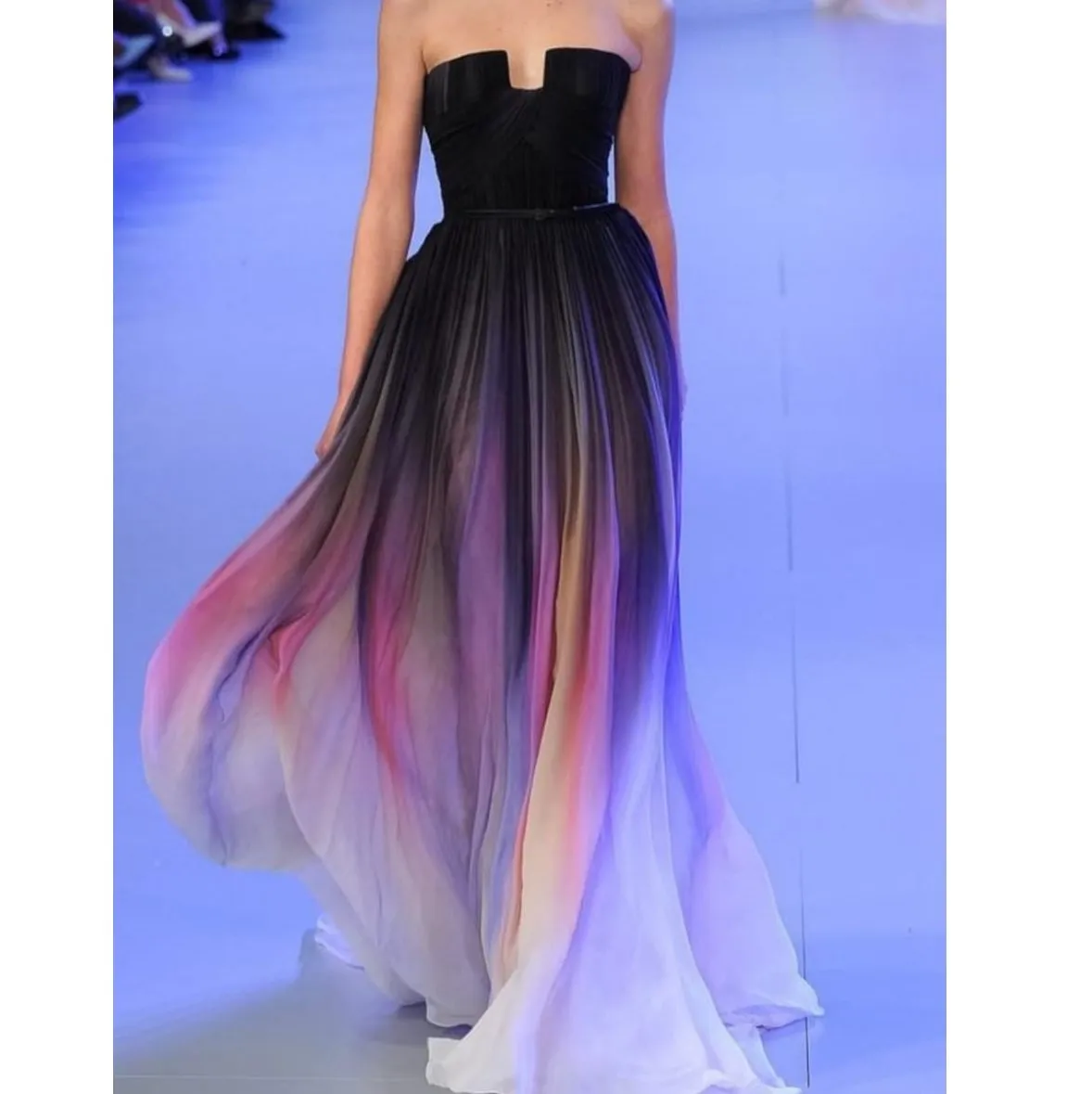 Special Design Ombre Color Transition Micro Knit Tulle Fabric