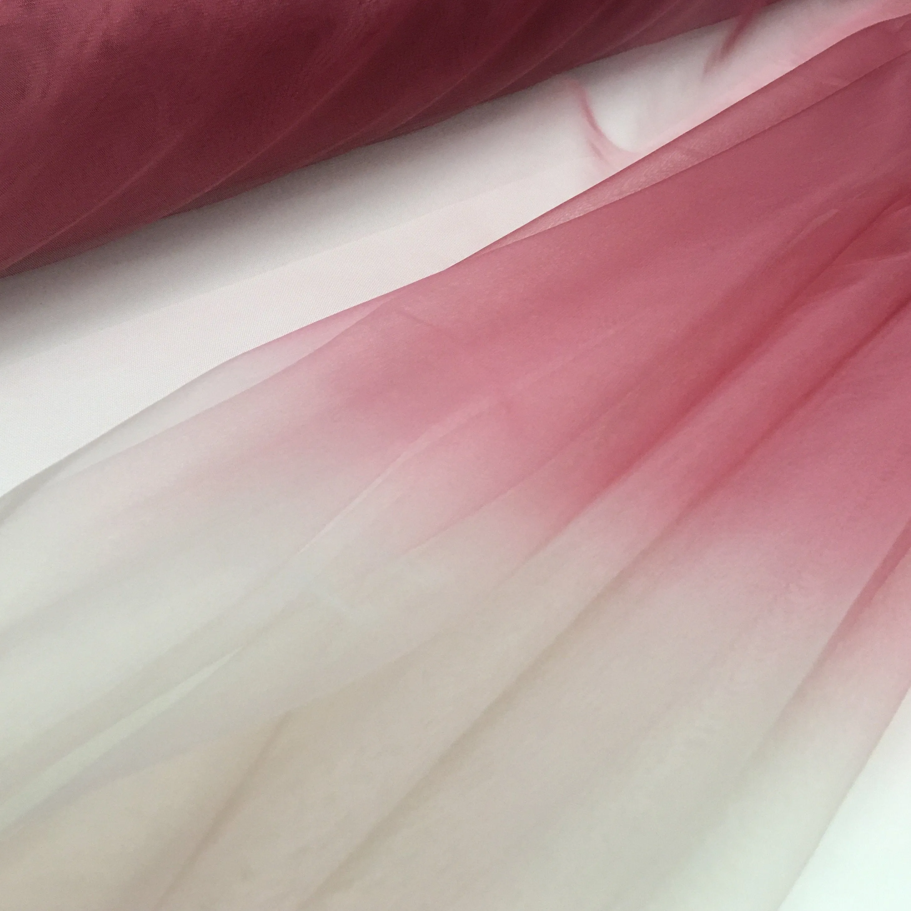 Special Design Ombre Color Transition Micro Knit Tulle Fabric