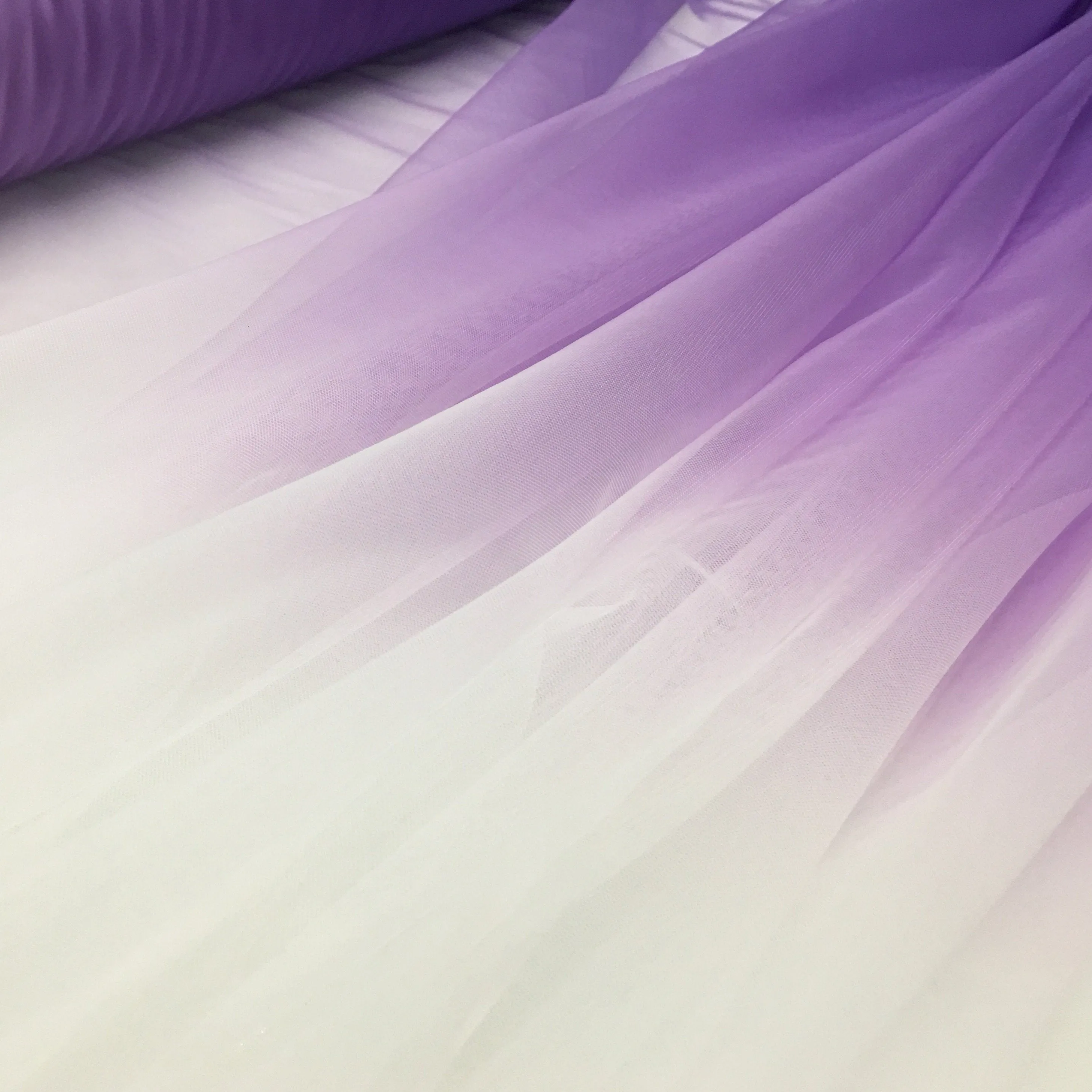 Special Design Ombre Color Transition Micro Knit Tulle Fabric