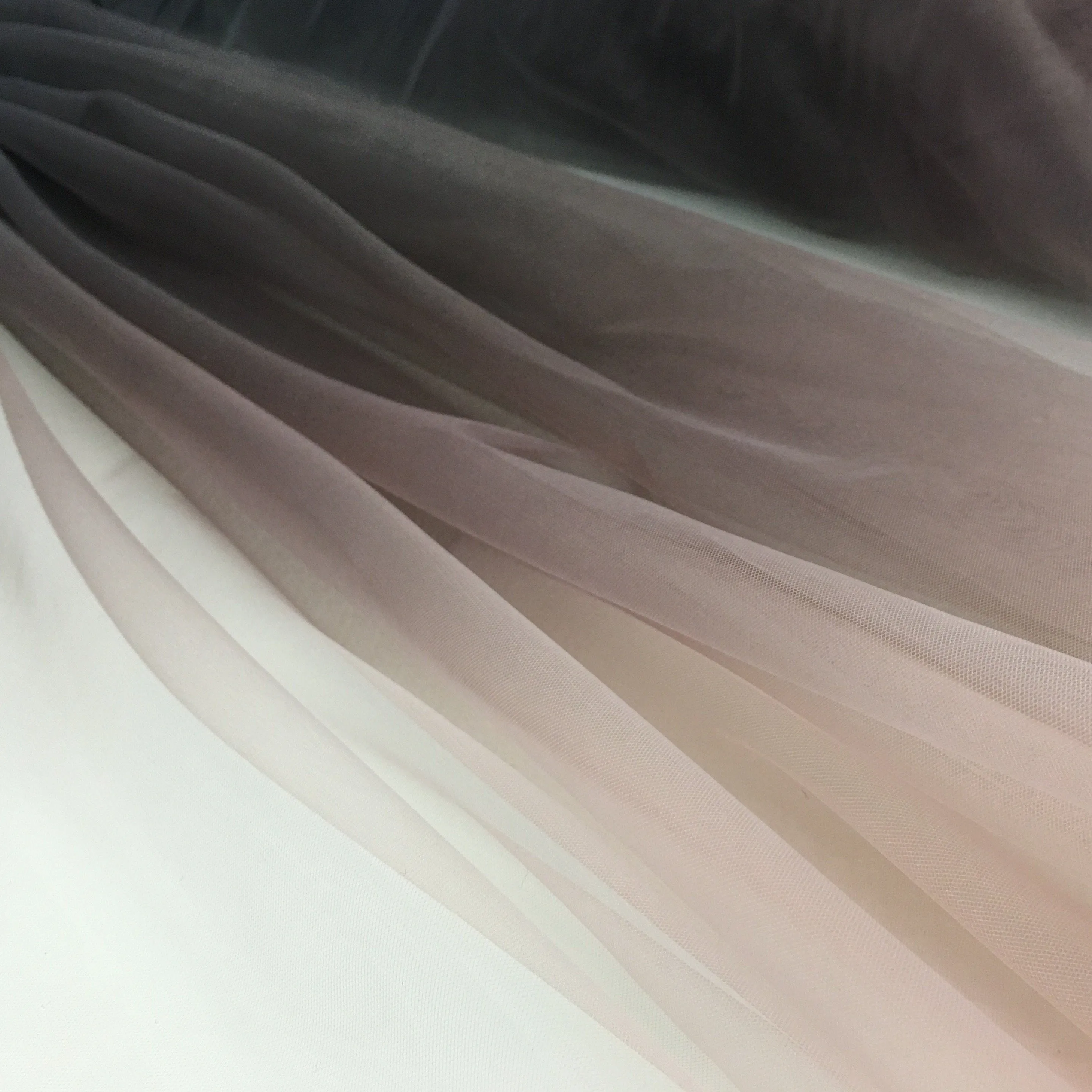 Special Design Ombre Color Transition Micro Knit Tulle Fabric