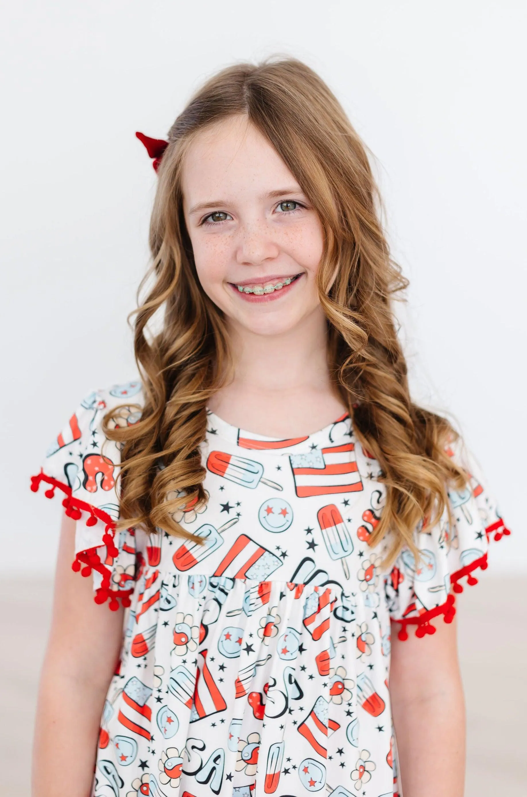 Star Spangled Cutie Pom Pom Dress