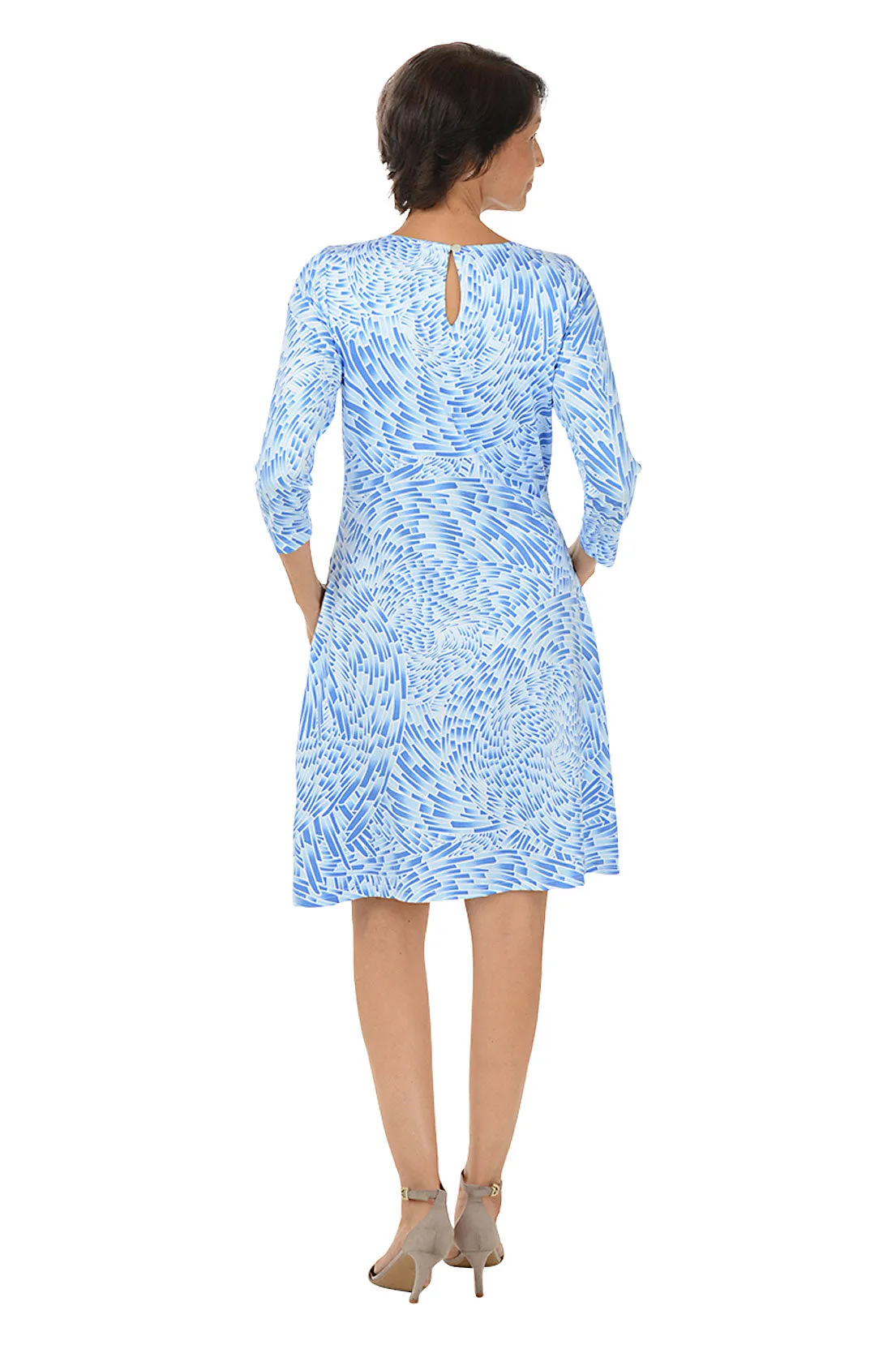 Swirled Tiles 3/4 Sleeve Dress