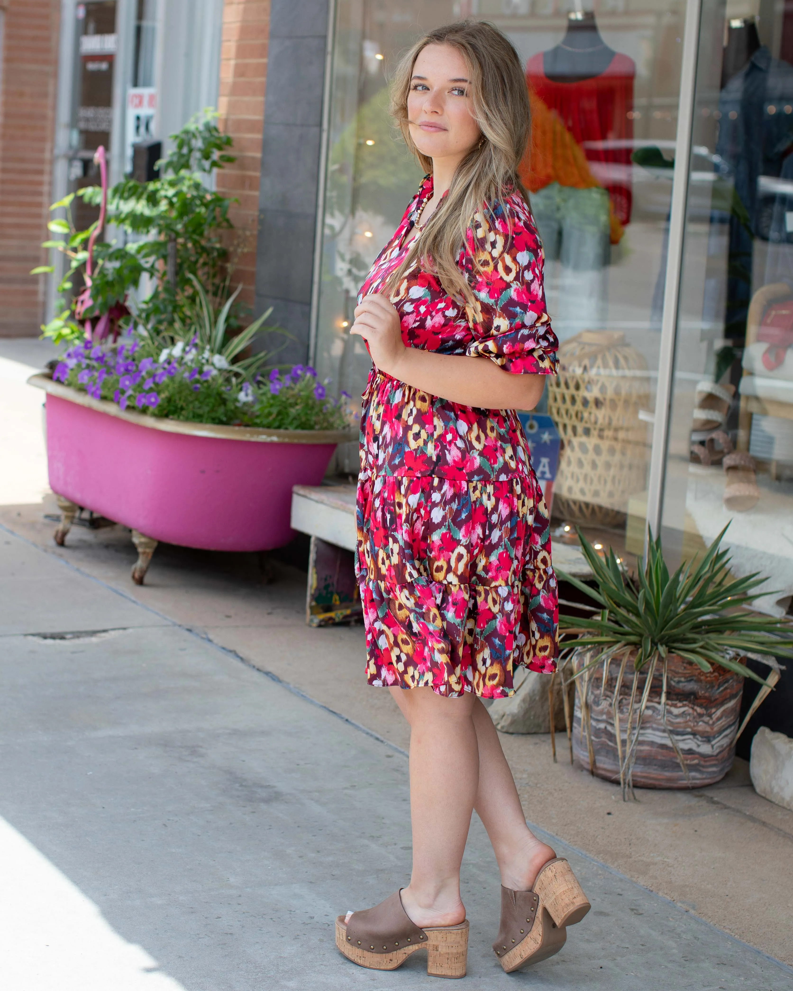 TELL ME ABOUT IT FLORAL DRESS