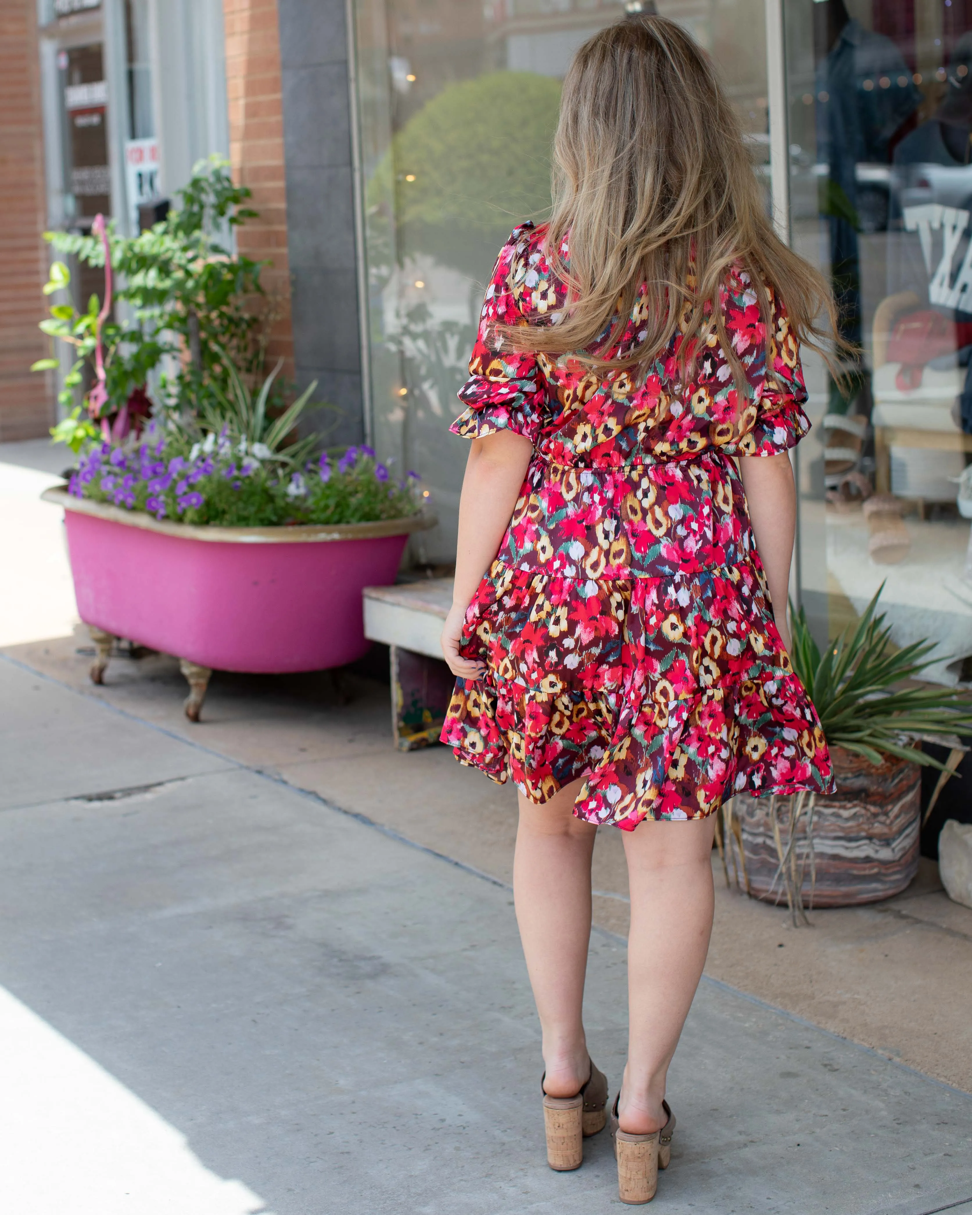 TELL ME ABOUT IT FLORAL DRESS