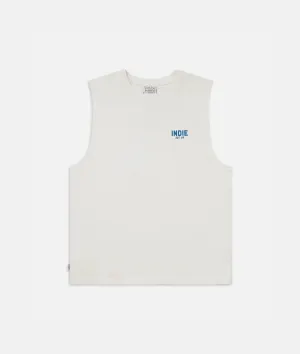 The Camino Muscle Tee - Cream/Blue