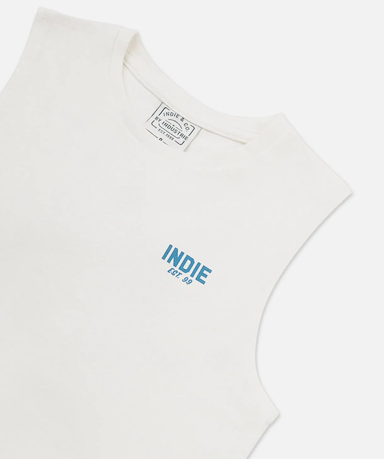 The Camino Muscle Tee - Cream/Blue