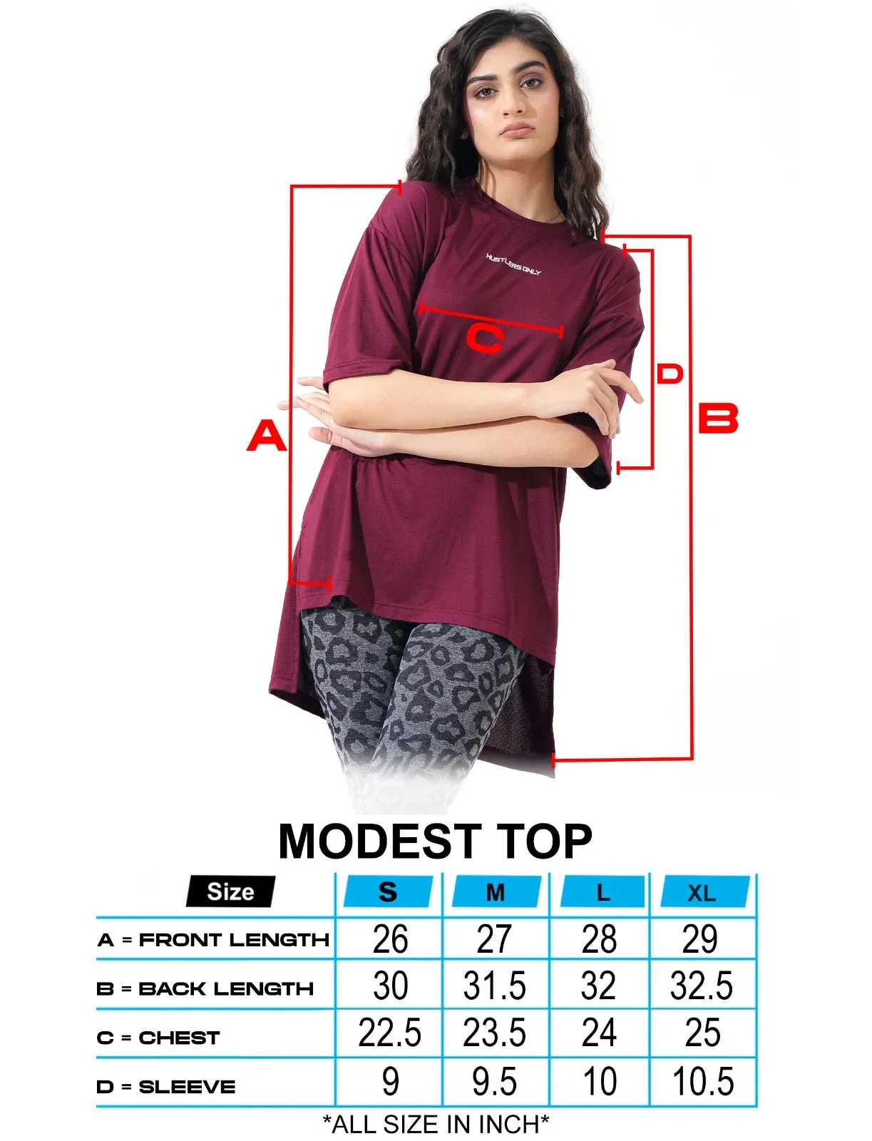 The Modest Top - Maroon