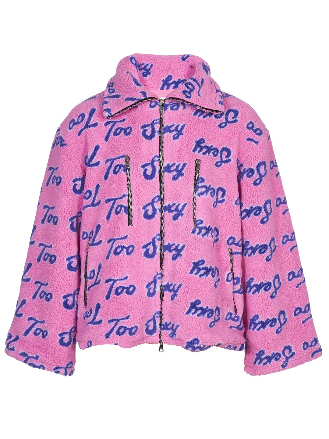 Too Sexy-print Fleece Zip Jacket