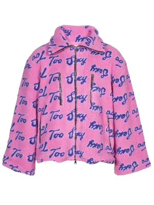 Too Sexy-print Fleece Zip Jacket