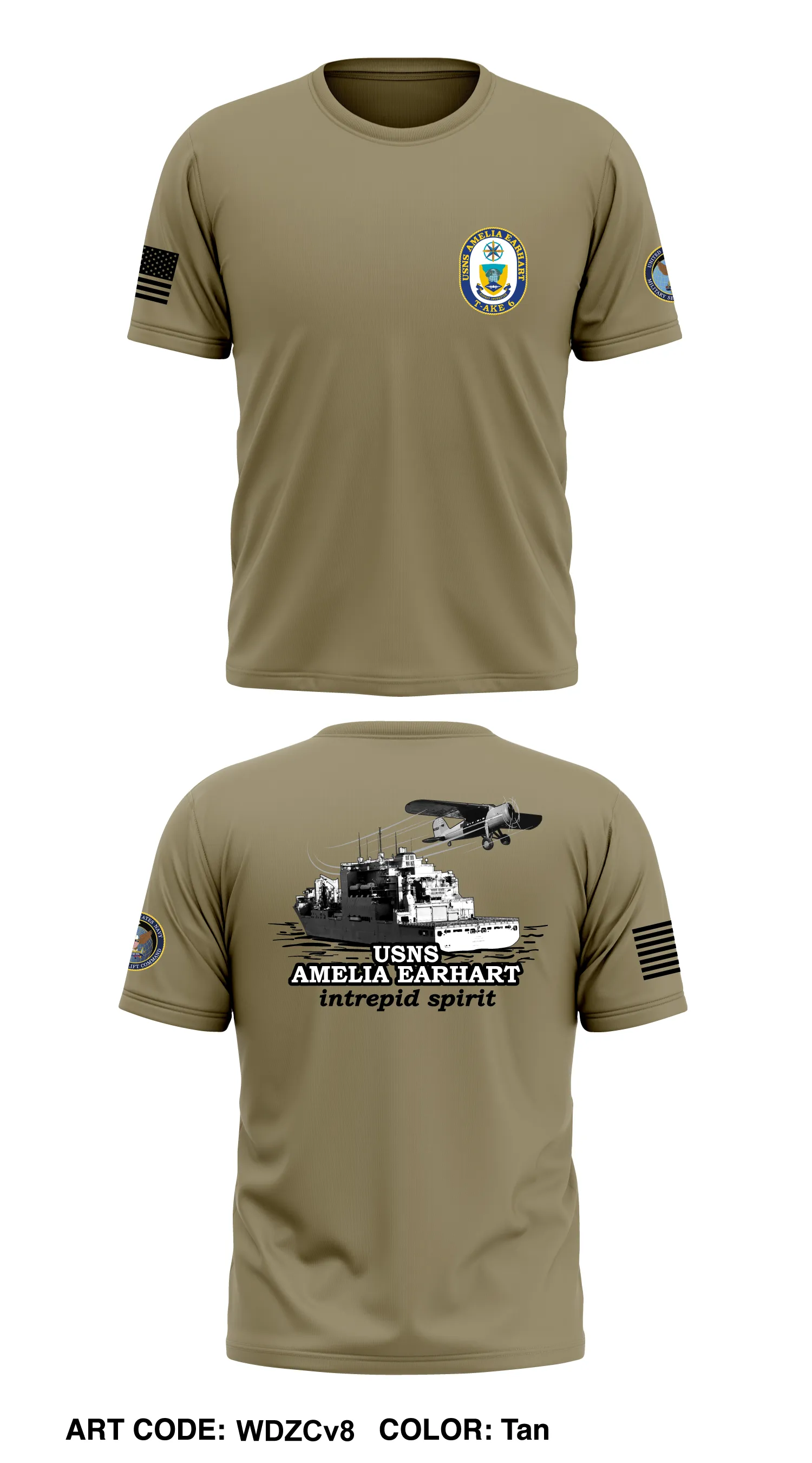 USNS AMELIA EARHART Core Men's SS Performance Tee - WDZCv8