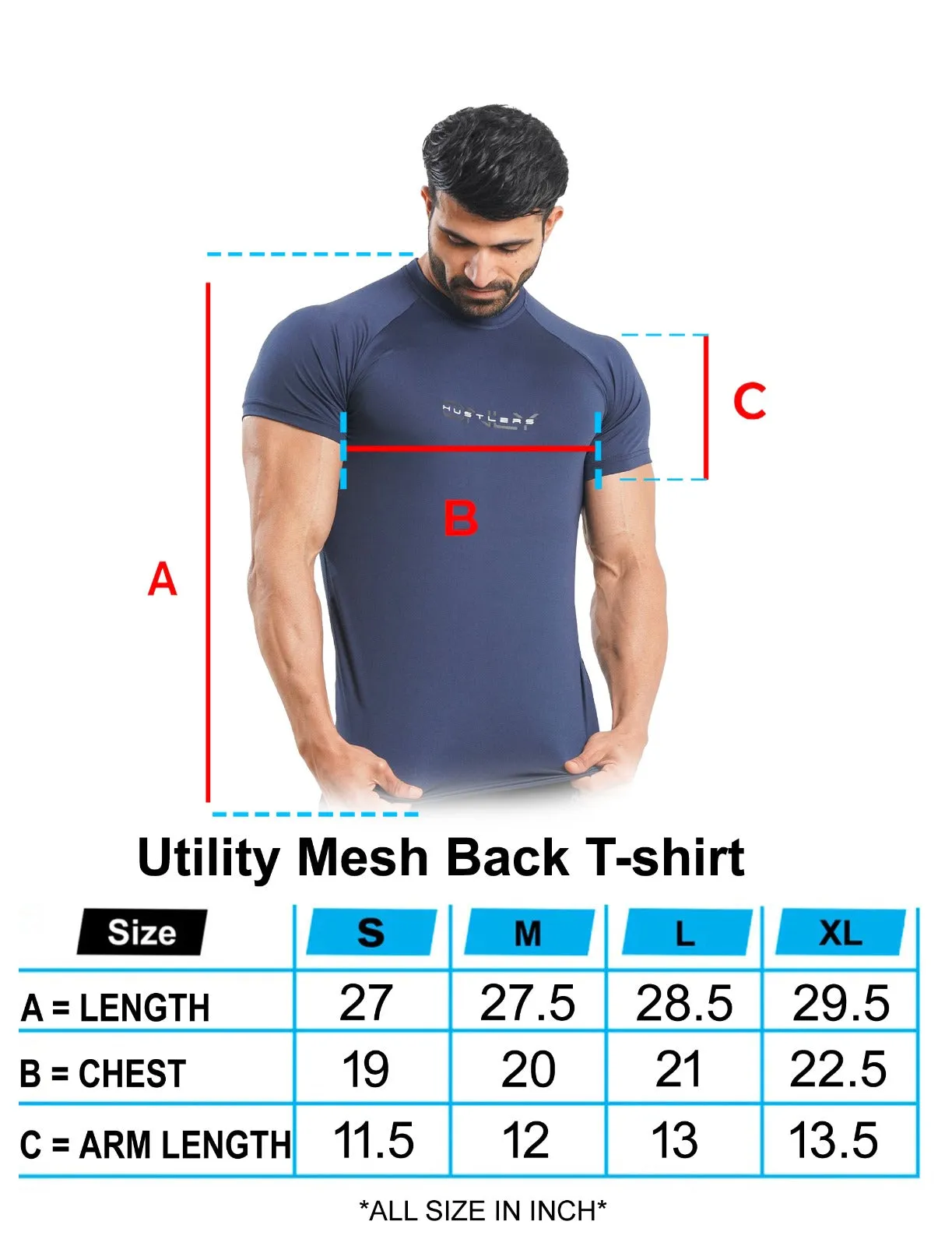 Utility Mesh Back Tshirt - Navy