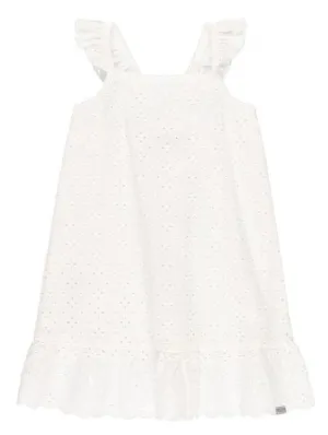 White Sleeveless Eyelet Dress