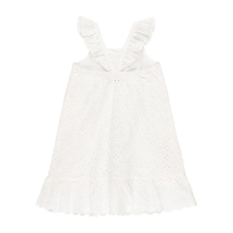White Sleeveless Eyelet Dress