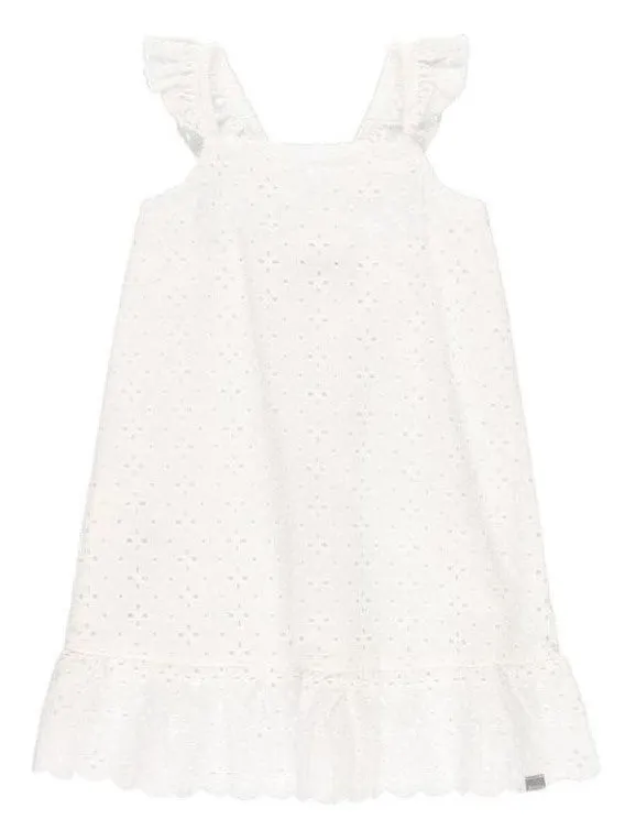 White Sleeveless Eyelet Dress