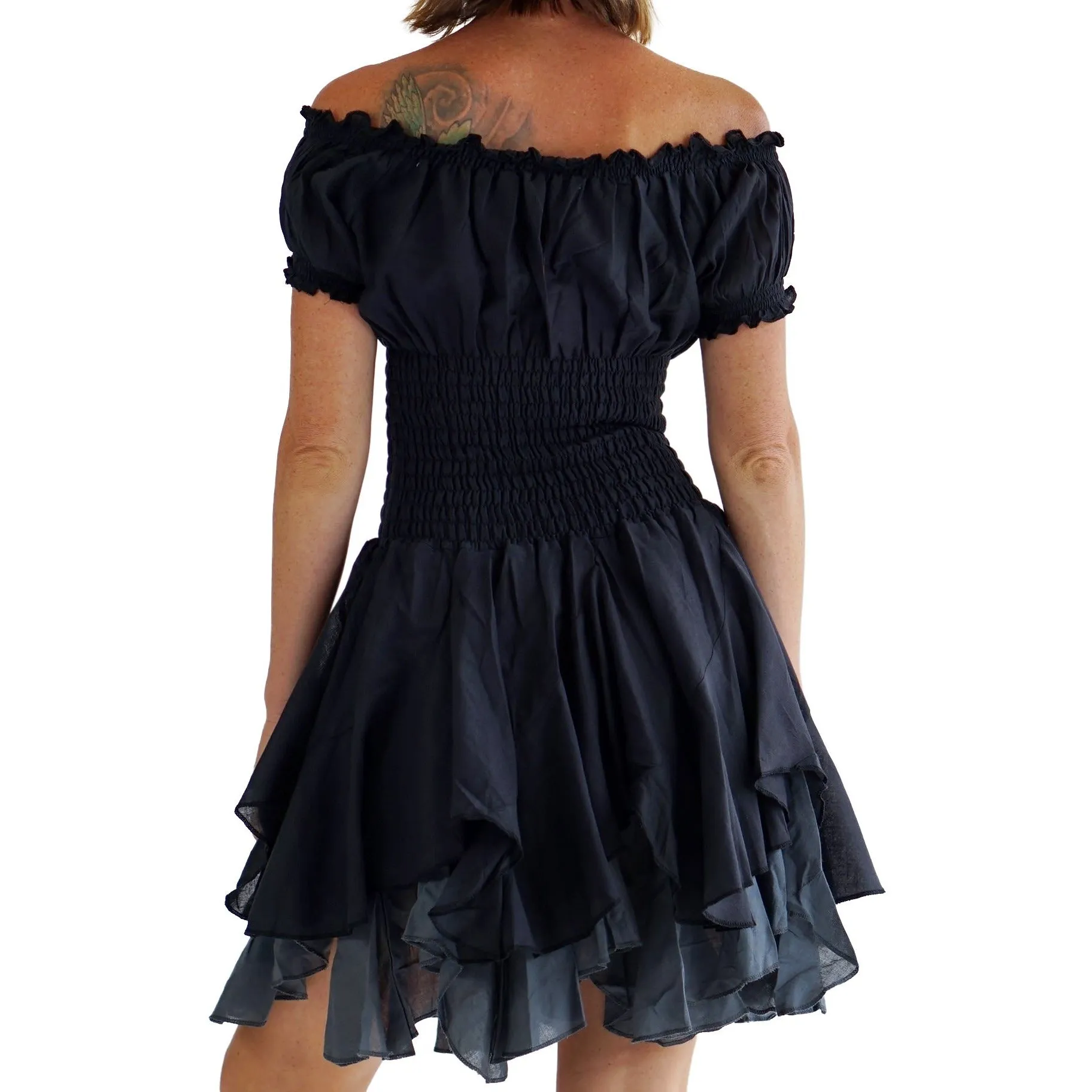 'Willow' Renaissance Dress - Black/Gray