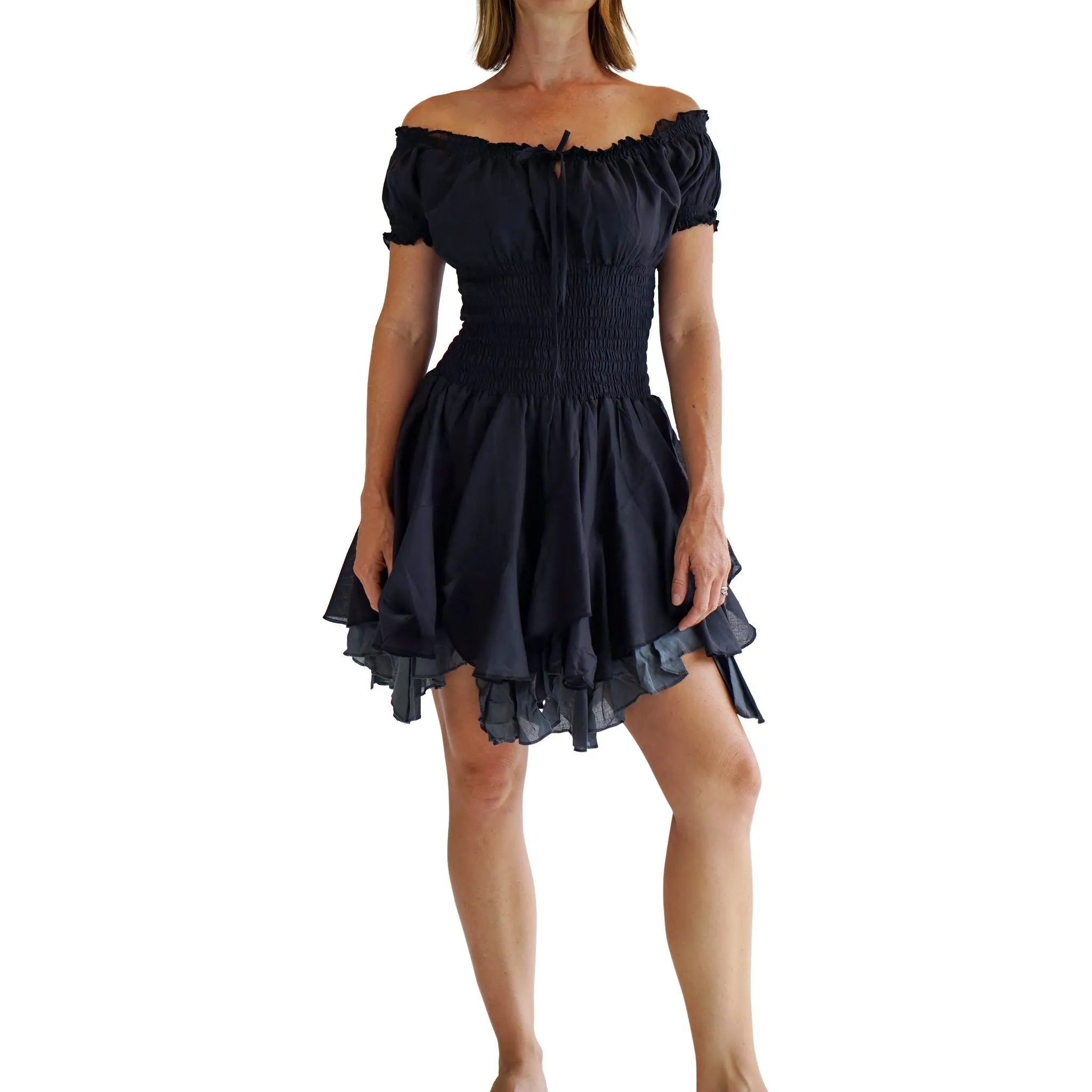 'Willow' Renaissance Dress - Black/Gray