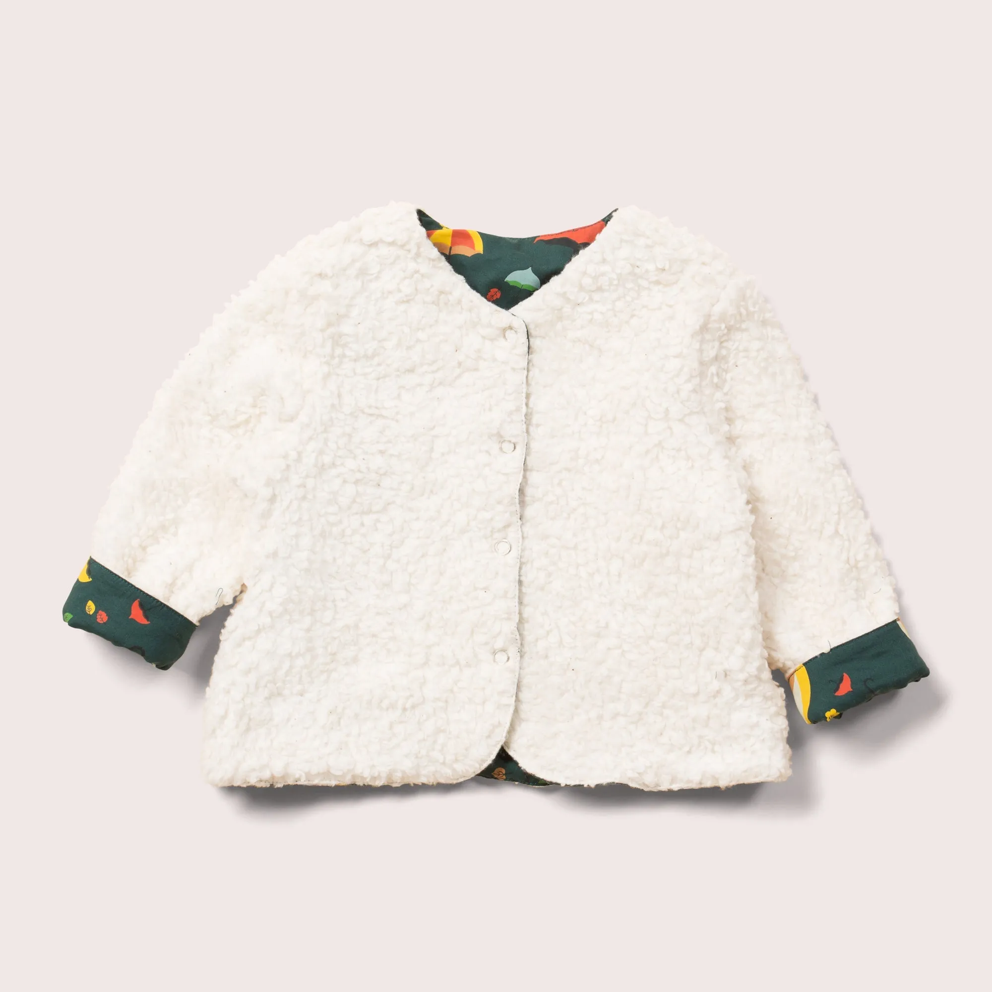 Windy Day Collarless Reversible Cosy Jacket