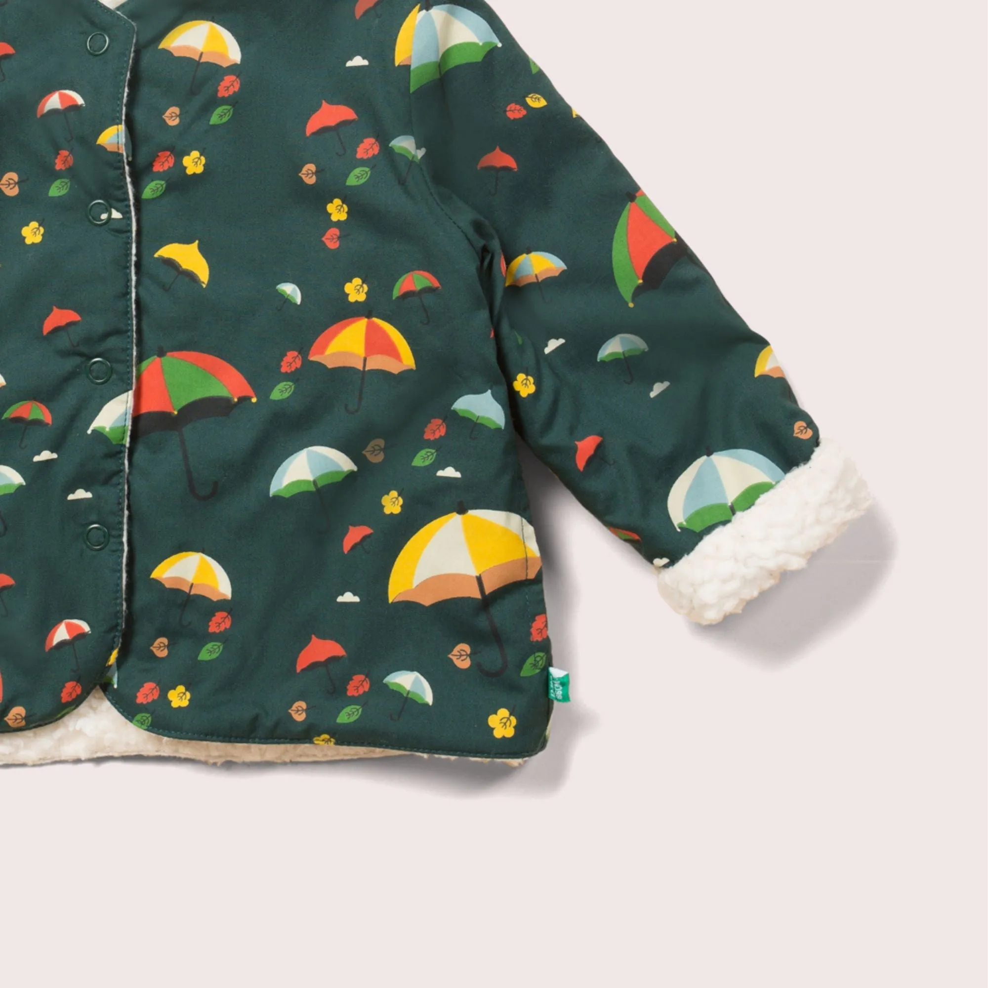 Windy Day Collarless Reversible Cosy Jacket