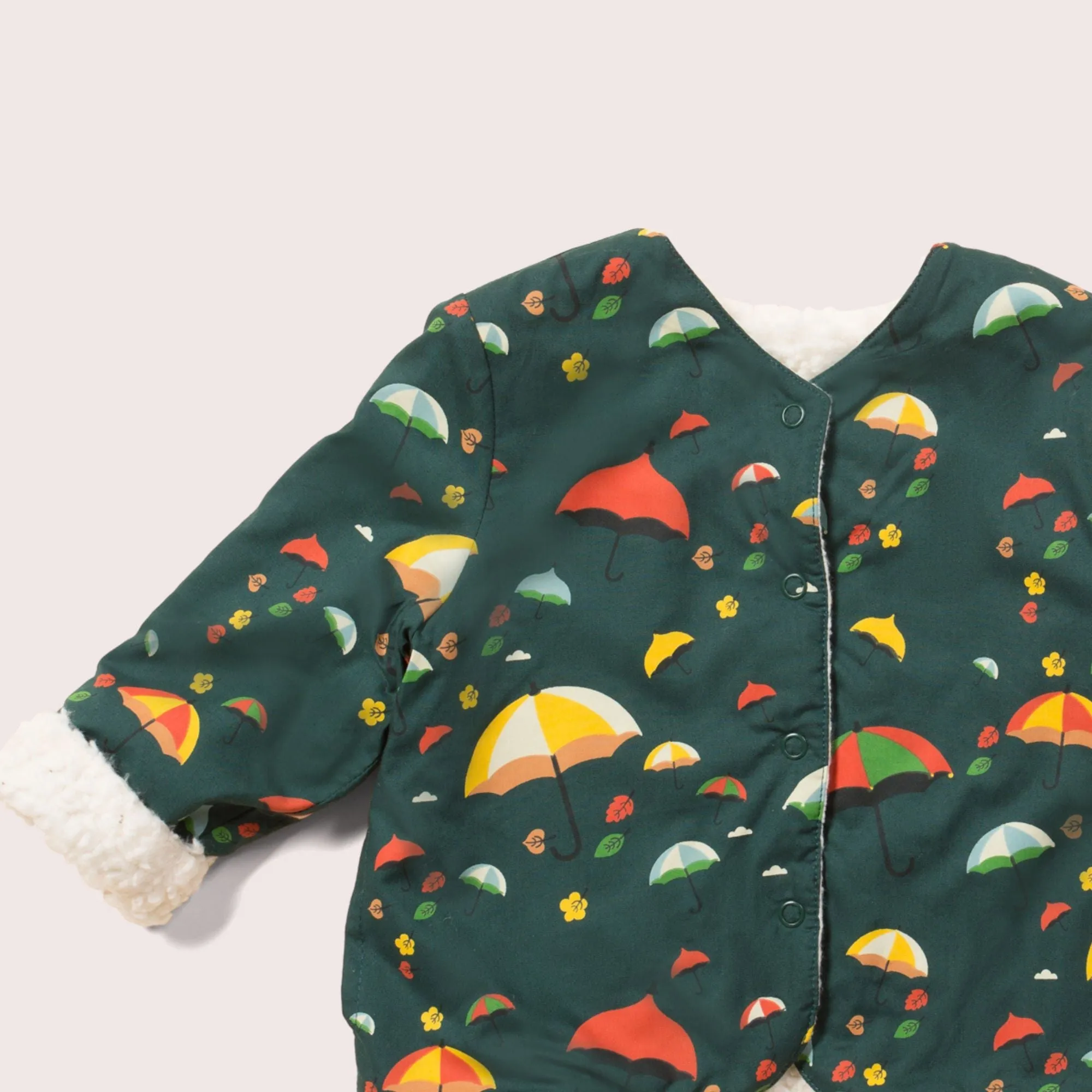 Windy Day Collarless Reversible Cosy Jacket
