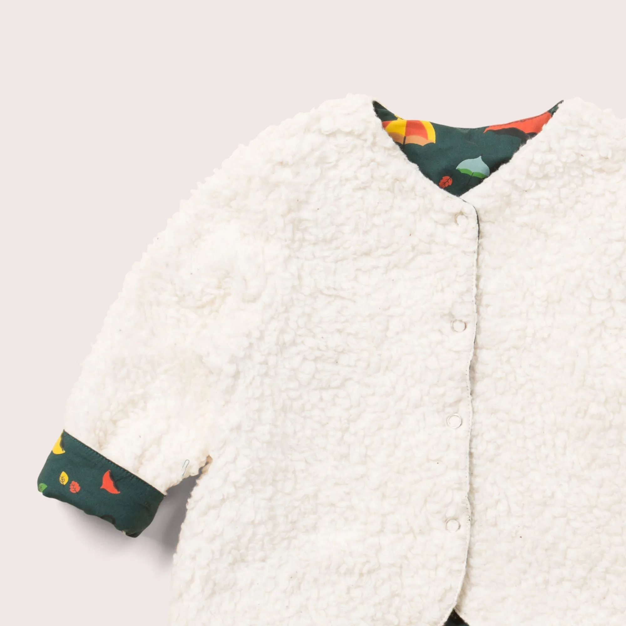Windy Day Collarless Reversible Cosy Jacket