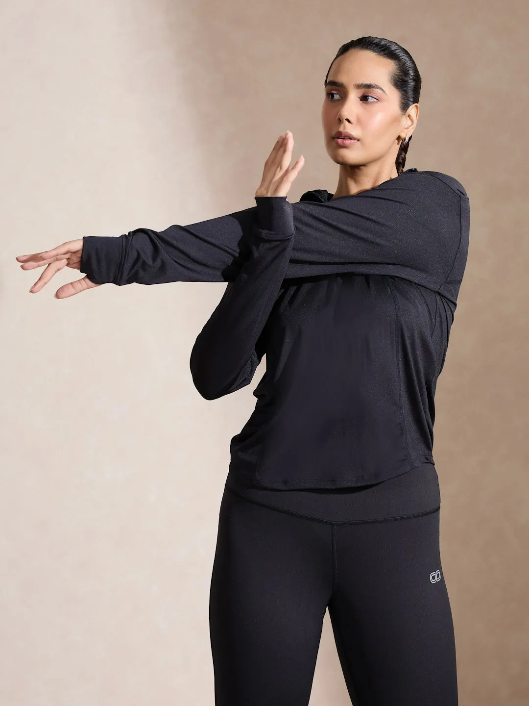 Women's Ath Runner Zip Neck Black
