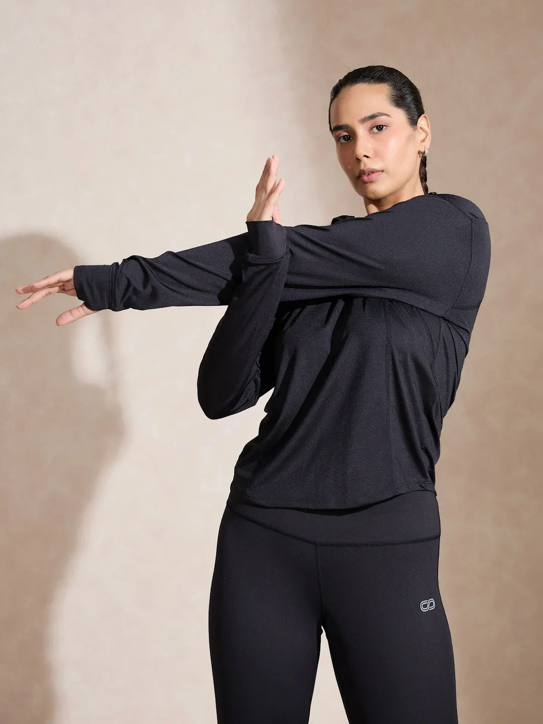 Women's Ath Runner Zip Neck Black