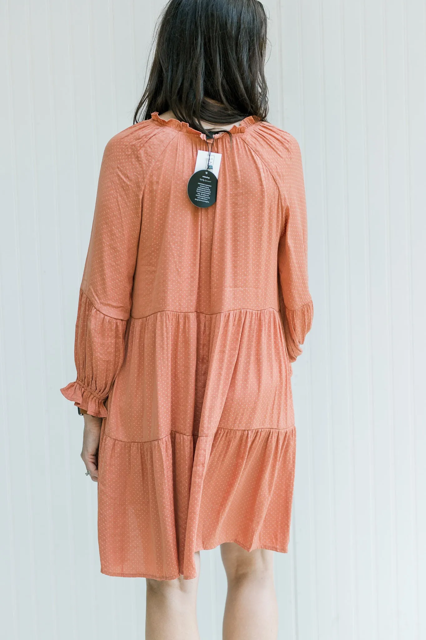 X Silky Salmon Dress