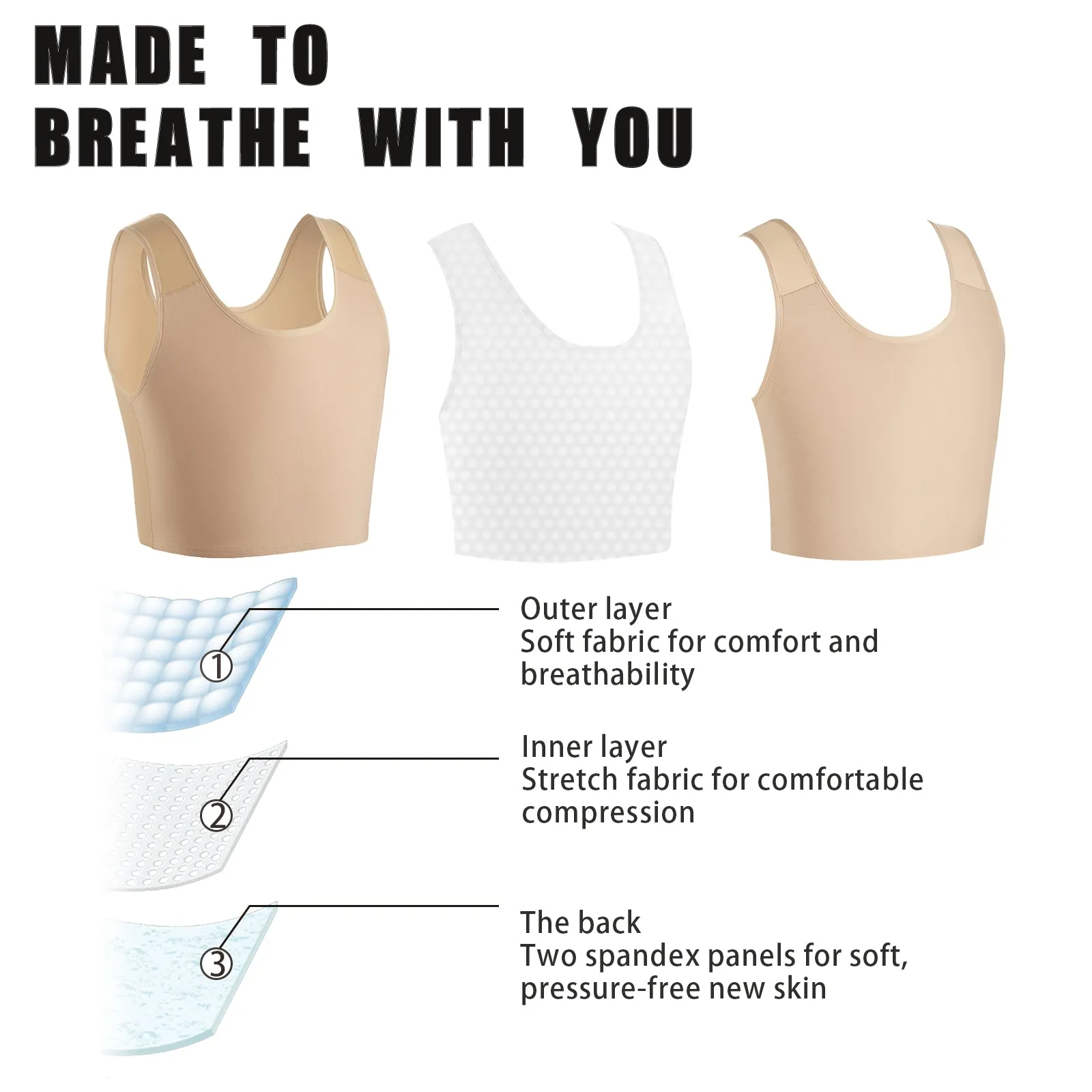 XUJI Breathable Tank Chest Binder - XUJI Srore