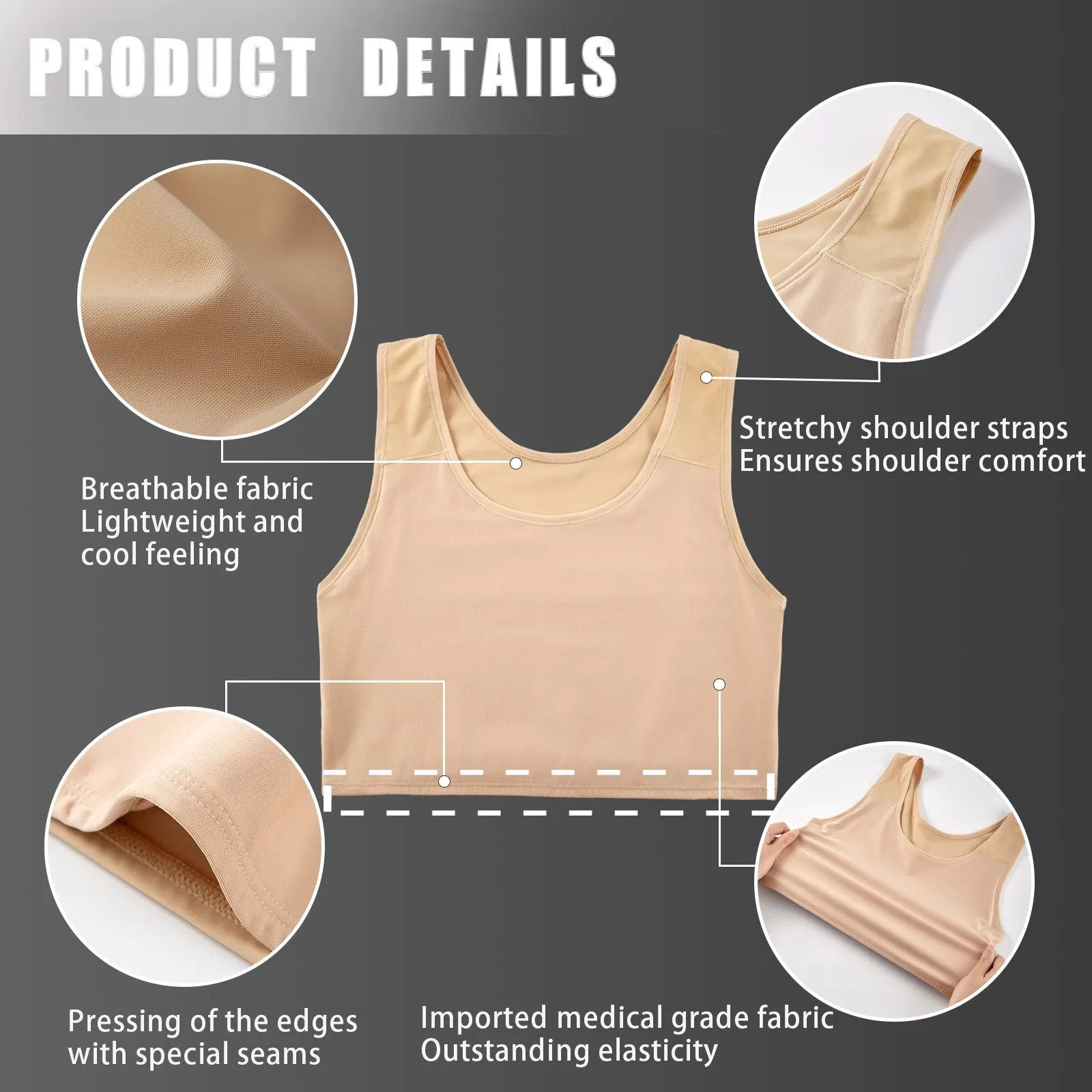 XUJI Breathable Tank Chest Binder - XUJI Srore